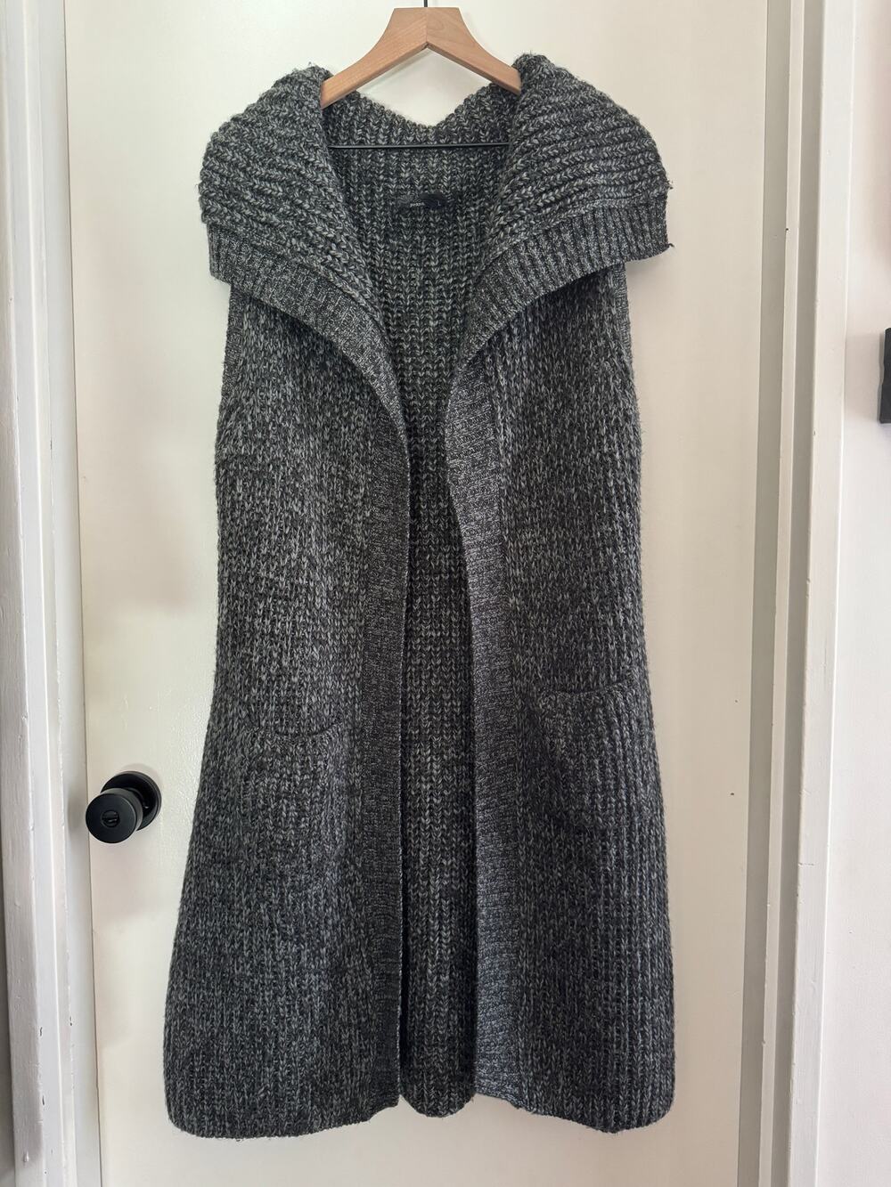PRANA 'Thalia' gray long open sweater vest cardigan - L